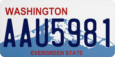 WA license plate AAU5981