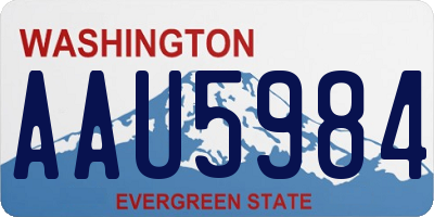 WA license plate AAU5984