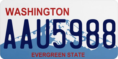 WA license plate AAU5988