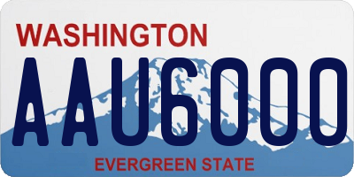 WA license plate AAU6000