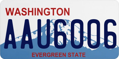 WA license plate AAU6006