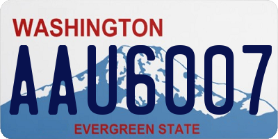 WA license plate AAU6007