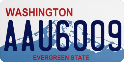 WA license plate AAU6009