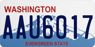 WA license plate AAU6017