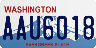 WA license plate AAU6018