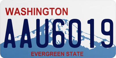WA license plate AAU6019