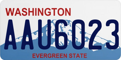 WA license plate AAU6023