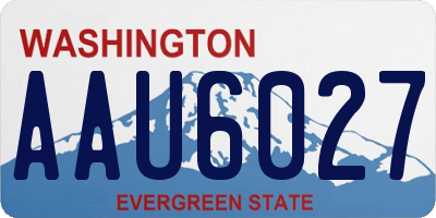 WA license plate AAU6027