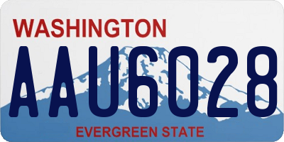 WA license plate AAU6028