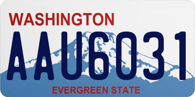 WA license plate AAU6031