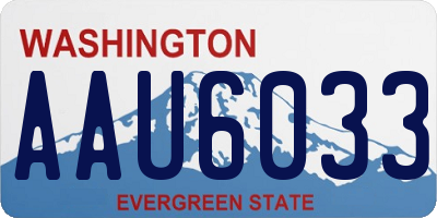 WA license plate AAU6033