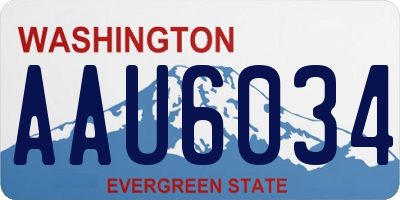 WA license plate AAU6034