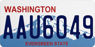 WA license plate AAU6049