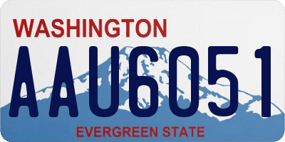 WA license plate AAU6051