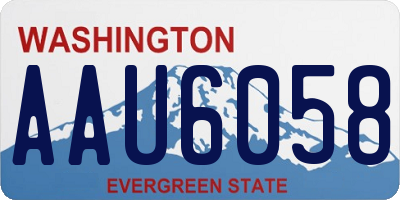 WA license plate AAU6058