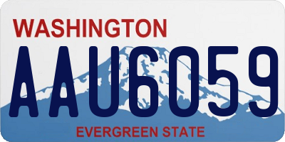 WA license plate AAU6059
