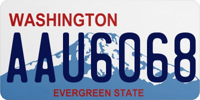 WA license plate AAU6068