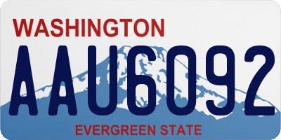 WA license plate AAU6092