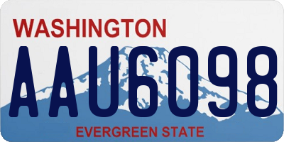 WA license plate AAU6098