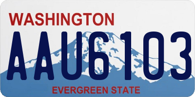 WA license plate AAU6103