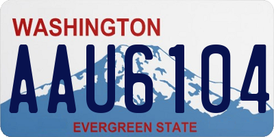 WA license plate AAU6104