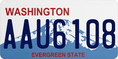 WA license plate AAU6108