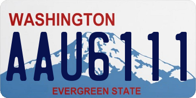 WA license plate AAU6111