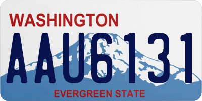 WA license plate AAU6131