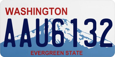 WA license plate AAU6132