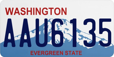 WA license plate AAU6135