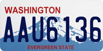 WA license plate AAU6136