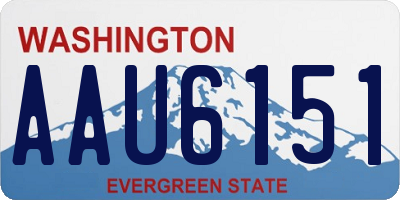 WA license plate AAU6151