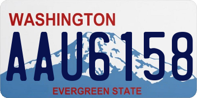 WA license plate AAU6158