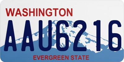 WA license plate AAU6216