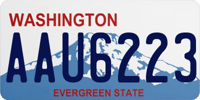 WA license plate AAU6223