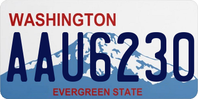 WA license plate AAU6230
