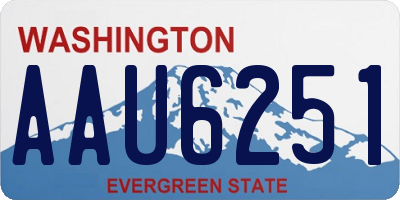 WA license plate AAU6251