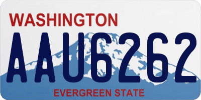 WA license plate AAU6262