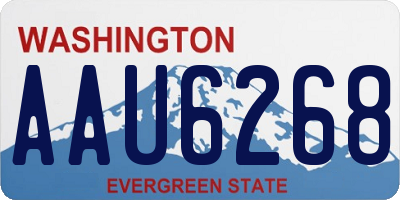 WA license plate AAU6268