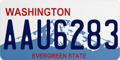 WA license plate AAU6283