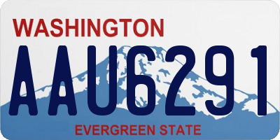 WA license plate AAU6291
