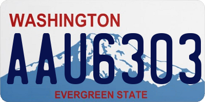 WA license plate AAU6303