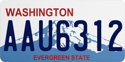 WA license plate AAU6312