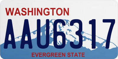 WA license plate AAU6317