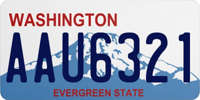 WA license plate AAU6321