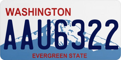 WA license plate AAU6322