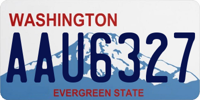WA license plate AAU6327
