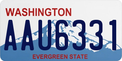WA license plate AAU6331