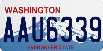 WA license plate AAU6339