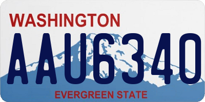 WA license plate AAU6340